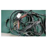 Black patent leather pony harness