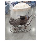 Wicker Baby Carriage