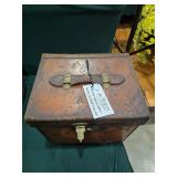Double Square Leather Hat Box