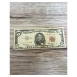 1963 five dollar red seal