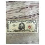 1963 five dollar red seal