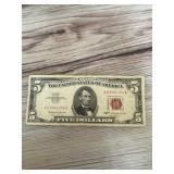 1963 five dollar red seal