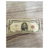 1963 five dollar red seal