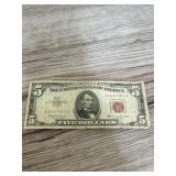 1963 five dollar red seal