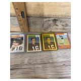 George Blanda Topps football cards 71, 72, and 75