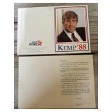 2 kemp for president 1988 postcards