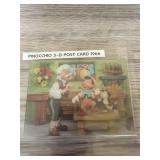 Walt Disney Pinocchio 3-D postcard 1966