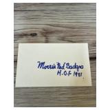 Signed Morris red Badgro card football Hall of