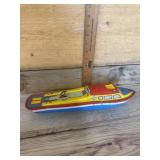 Vintage toy boat missing propeller