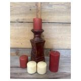 Candle holder and assortment of candles