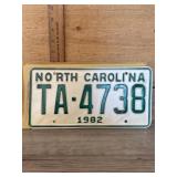 New 1982 North Carolina Carolina license plate