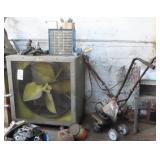 Wall Lot: Shop Fan, Tillers, Squirrel Cage Blower