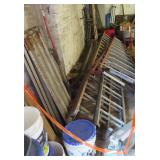 Large $ Lot: (3) ladders, (2) Ramps, Chain,