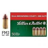 Fifty (50) Cartridges: Sellier & Bellot 380ACP 92g