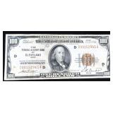 1929 Cleveland , Ohio $100 National Currency