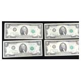 Four (4) 1976 $2 FRN, Bicentennial