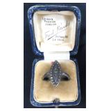 Antique Ring Marked "Silver with Old Box. Super!