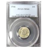 1946 Silver Roosevelt Dime, PCGS MS66