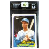 1989 Topps Traded Ken Griffey Jr. (RC) GMA 8.5