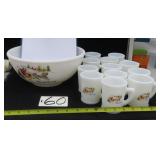 $46 SHIPPING: McKee Tom & Jerry Punch Bowl Set