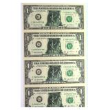 UNCUT Sheet of California Decorated Dollars in