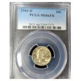 $95 PCGS Guide: 1941-D Mercury Dime MS66FB