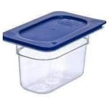 (6) Carlisle 1/9 Clear Food Pans 4" Deep with Lids