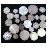 SIX Troy Ounces mostly Silver Foreign Coins