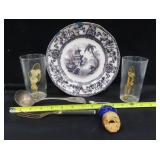 NO SHIP: 8.375" Brown & White Ironstone (Cyprus,