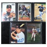 Five (5) Signed Baseball Cards incl. Brian Johnson