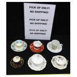 SIX (6) Cups and Saucers incl Demttasse Occupied