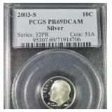 Silver 2003-S Dime PCGS PR69DCAM