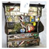 NO SHIP: Old Fishing Tackle Box with Box incl.