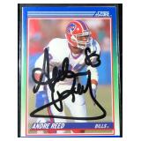 TWO (2) Andre Reed Signed Football Cards, Bills