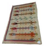72"x45" Authentic Vintage Navajo Flat Weave Rug
