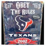 Houston Texans embossed metal sign, metal.