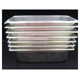 Seven (7) Stainless Steel Third Size Food Service