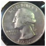 1935-S Silver Washington Quarter, $6.15 Melt Value