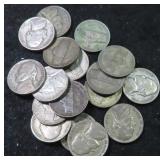 Seventeen (17) 1943-45 "P" Silver Nickels, $32.81