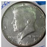 1964 Silver Kennedy Half Dollar, $12.35 Melt