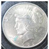 1922 Silver Peace Dollar, $26.39 Melt Value