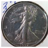 1937 Silver Walking Liberty Half Dollar, $12.35