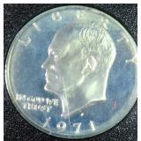 SILVER 1971-S IKE Dollar in U.S. Mint Holder & BOX
