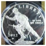 2012 SILVER Infantry Soldier PROOF Dollar, US Mint