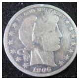 1906-O Silver Barber Half Dollar, $12.35 Melt