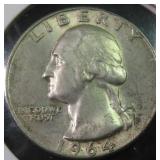 1964-D Silver Washington Quarter, $6.15 Melt Value