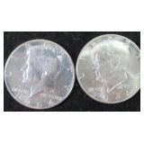 TWO (2) Silver 1964 Kennedy Half Dollars, $26.70