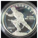 2012 SILVER Infantry Soldier PROOF Dollar, US Mint