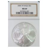 2006-W American Silver Eagle NGC MS69 $70
