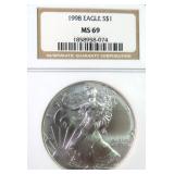 1998 American Silver Eagle NGC MS69 $75